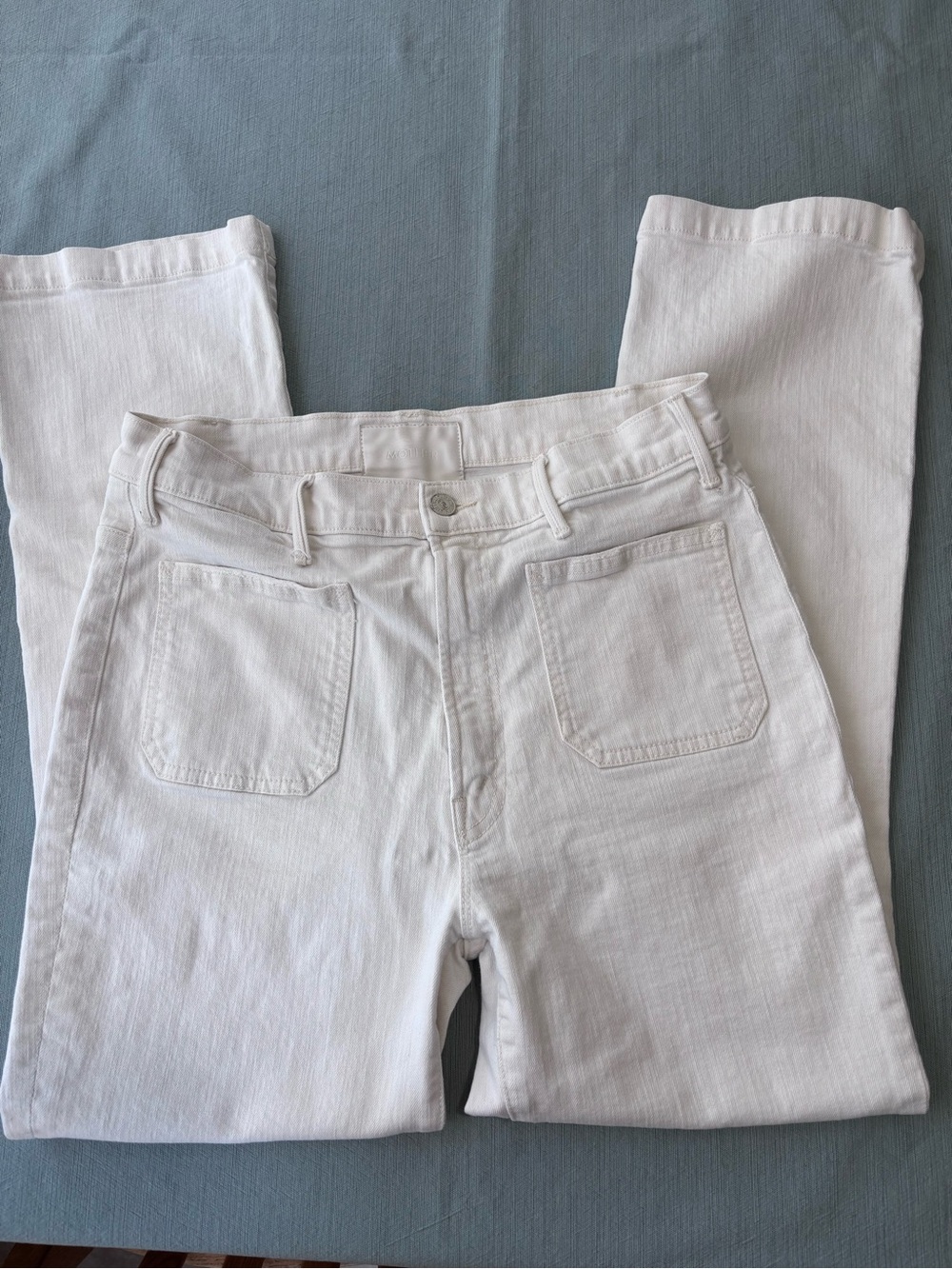 MOTHER White Ankle Kick flare Crop Straight Jeans 31/10